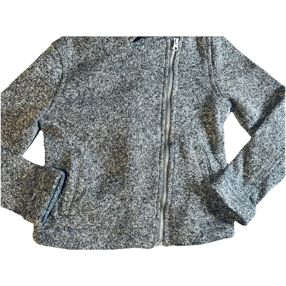 Old Navy Youth Girls Size Small (6/7)Jacket Asymmetrical Zip Heather Gray Fleece
